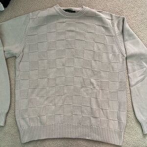 David Taylor Light Gray Crew Neck Sweater